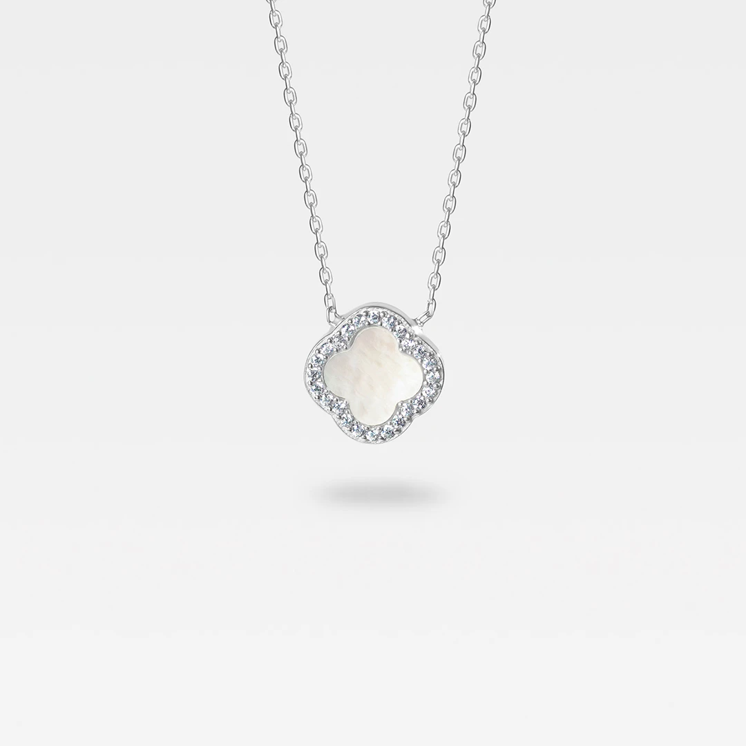 Ogrlica detelina kvarc cirkoni Ogrlica detelina kvarc cirkoni