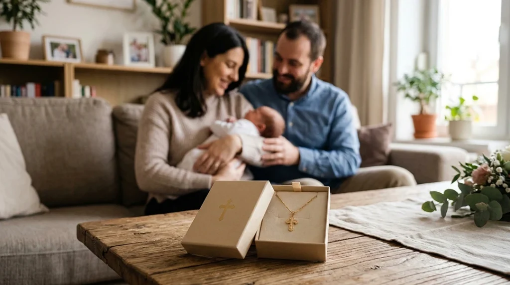 zlatni krstić poklon za krštenje