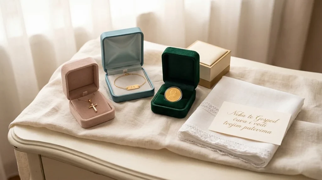 zaključak poklon za krštenje trajna uspomena lančić krstić dukat