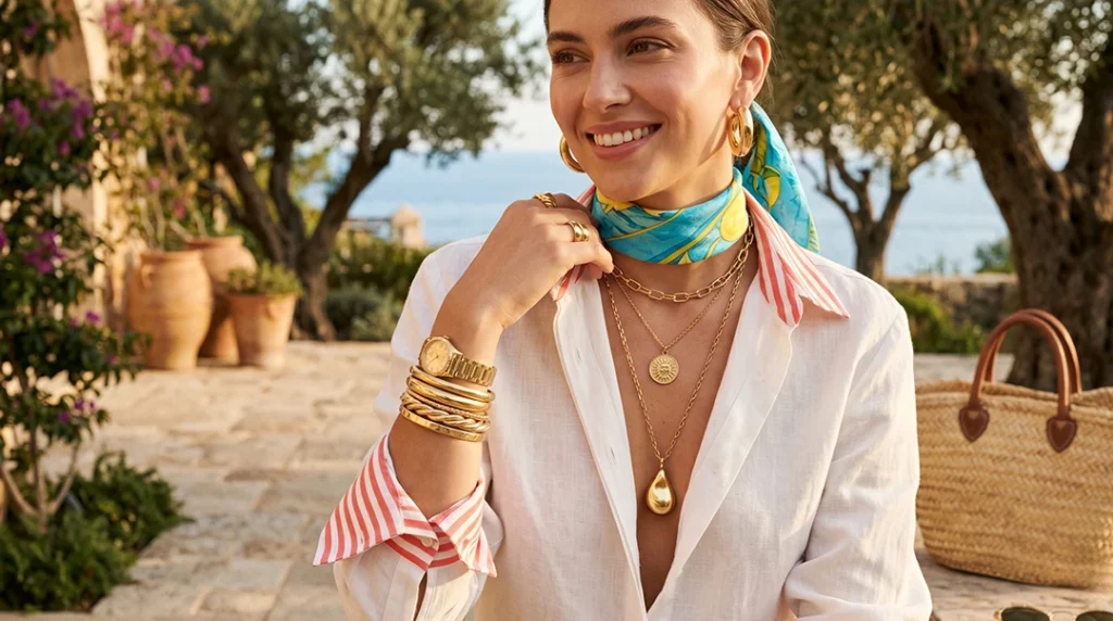Komadi od žutog zlata u fokusu uz jarke i elegantne letnje tonove